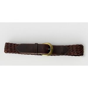 Vintage Catherine Dial Easley Brown Woven Leather Belt Size M San Antonio TX